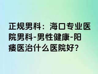 正规男科：海口专业医院男科-男性健康-阳痿医治什么医院好？